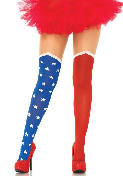 Actual product image Leg Avenue America USA Superhero Stars and Stripes Tights (One size)