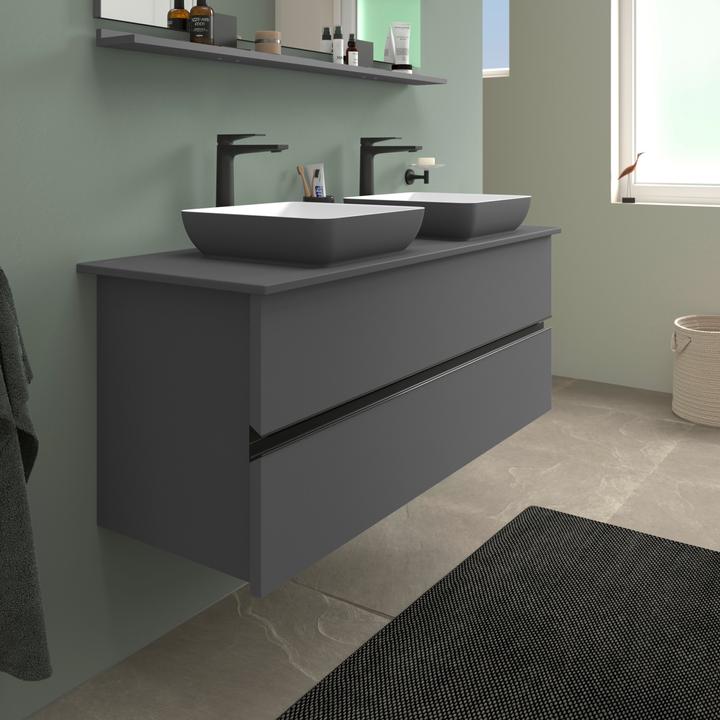 Actual product image Duravit Sivida countertop washbasin, angular, 400x400mm, without tap hole, without overflow (400 mm, 400 mm)