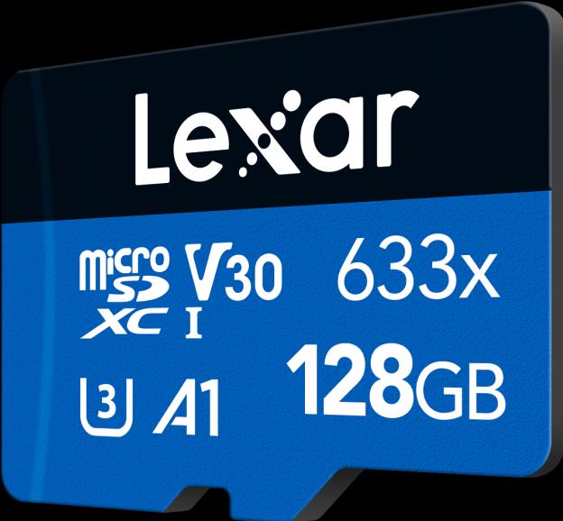 Actual product image Lexar High performance 633x microSDHC/microSDXC UHS-I U3 (128 GB, microSDXC, U3, UHS-I)