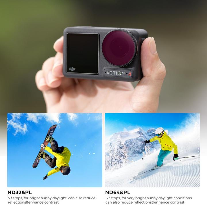 Immagine prodotto K&F Concept Kit filtri ND&PL (8/16/32/64) (Osmo Azione 4, Osmo Action 5 Pro)