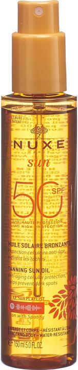 Nuxe Huile Bronz Visage & Corps Sun Protection Factor 50 (Sonnencreme Gesicht, SPF 50, 150 ml, 150 g)