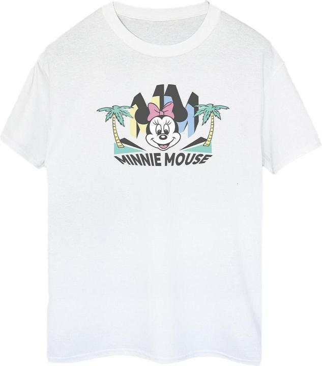 Actual product image Disney Womens/Ladies Minnie MM Palm Cotton Boyfriend T-Shirt (L)