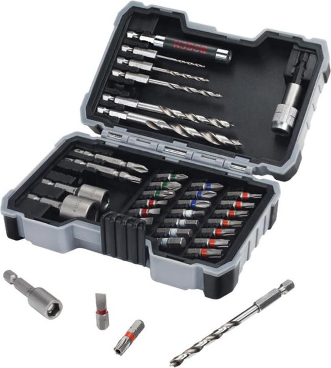 Actual product image Bosch Professional Zubehör 35-piece set with drill bits and screwdriver bits, HSS, Extra Hard, PH, PZ, SL, H, T (2.0/3.0/4.0/5.0/6.0/8.0 mm)