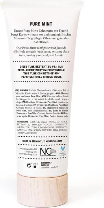 Actual product image Hydrophil Toothpaste Pure Mint with fluoride (75 ml)