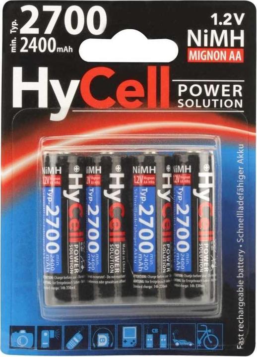 HyCell NiMH-Akku Typ 2700 Mignon 2400mAh 4er-Blister (AA, 2400 mAh)