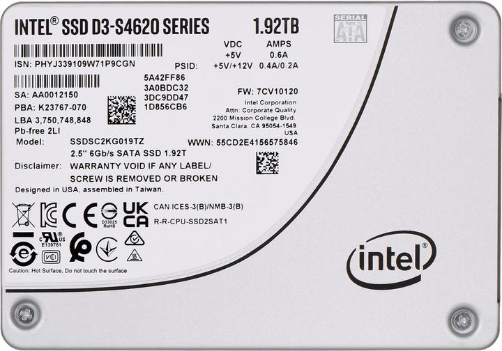 Actual product image Intel Solid-State Drive D3-S4620 Series (1920 GB, 2.5")