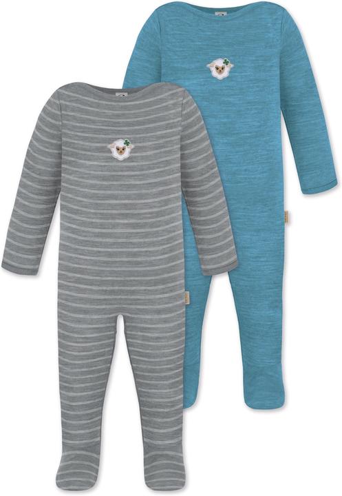 Normani 2er Pack MERINO Baby Merino Strampler „Levin" - 9413