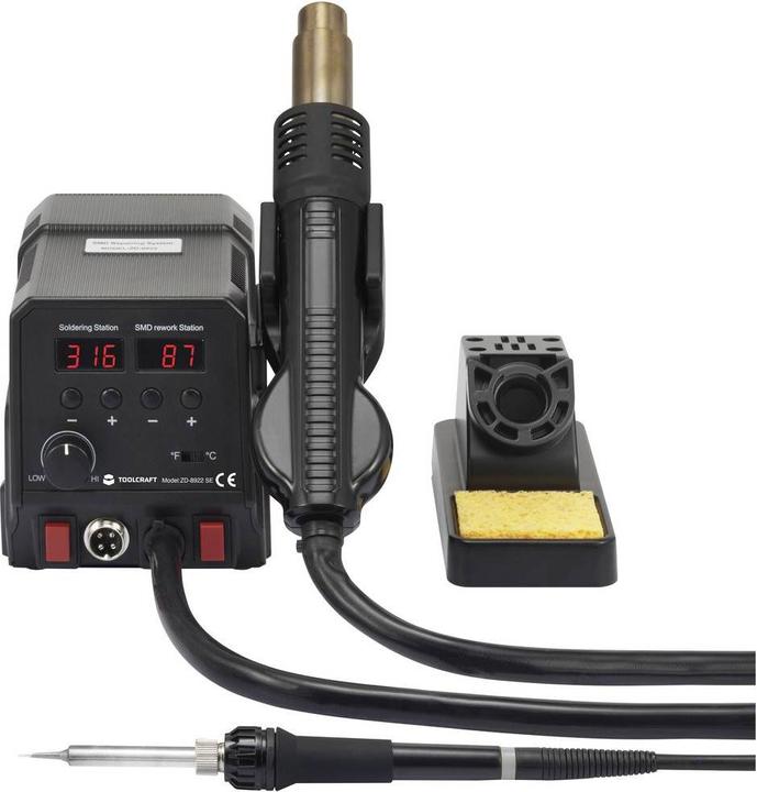 Toolcraft ZD-8922 SE Station de soudage/dessoudage numérique 360 W 50 - 480 °C avec pointe à souder