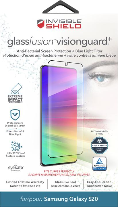 Actual product image InvisibleShield Glass Fusion VisionGuard+ (1 Piece, Samsung Galaxy S20)