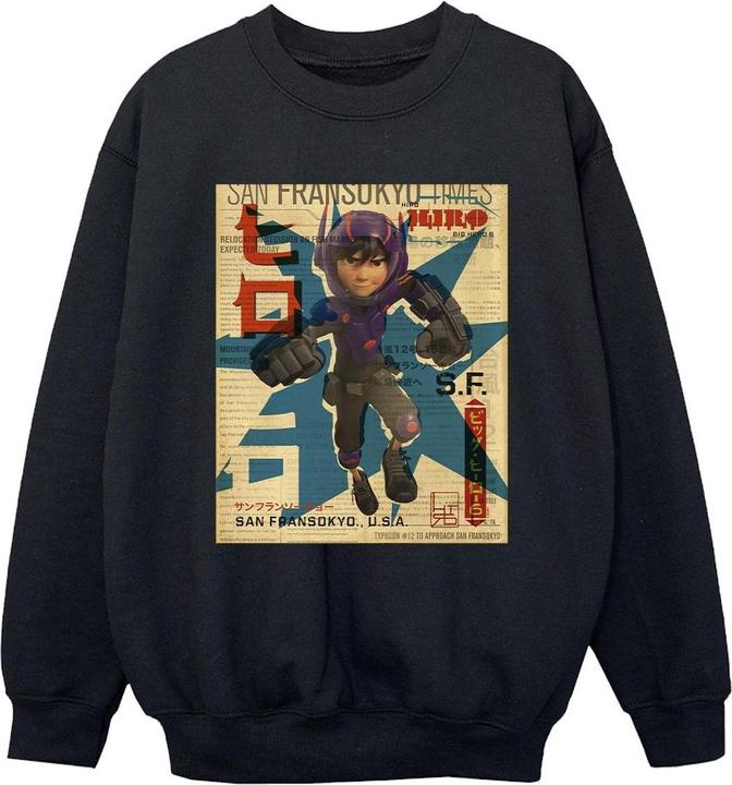 Disney Big Hero 6 Baymax Hiro Newspaper Sweatshirt Jungen