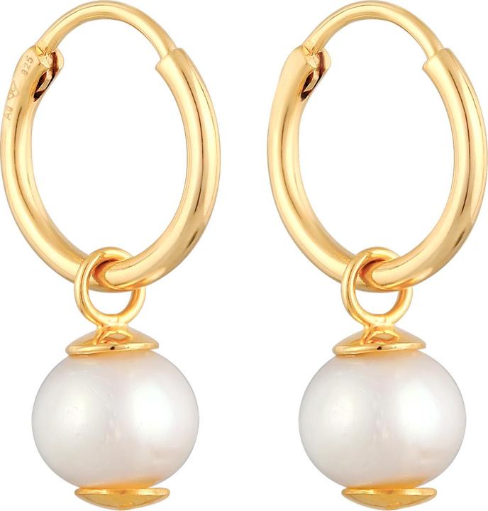 Image du produit Elli Boucles d'oreilles Créoles Perle d'eau douce Pendentif Argent 925 (Argent sterling 925)