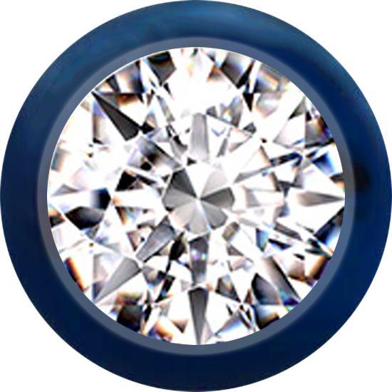 Produktbild Star Piercing Micro Kugel dunkelblau mit Kristall silber (Chirurgenstahl 316L)