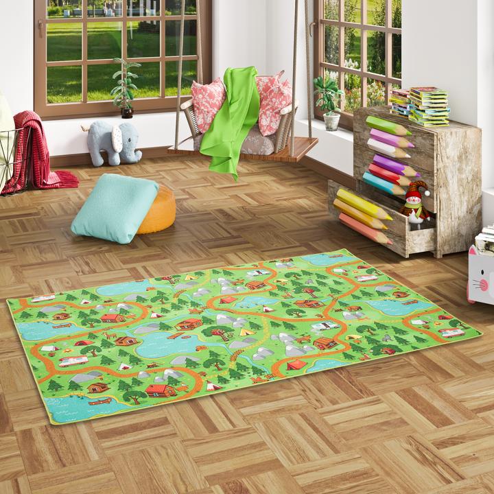 Produktbild Snapstyle Kinder Spiel Teppich Campingplatz (100 x 300 cm)