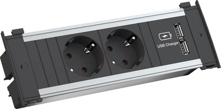 Actual product image Bachmann KAPSA Small 2x earthing contact 1x USB Charger GST18 plug (2 x, CEE 7/3, USB, 0.20 m)