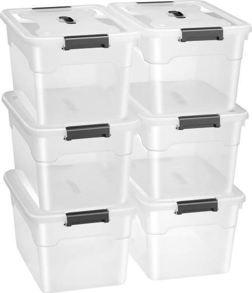 Image du produit Juskys Set de boîtes de rangement avec couvercle (33 x 45 x 26 cm, 30 l)