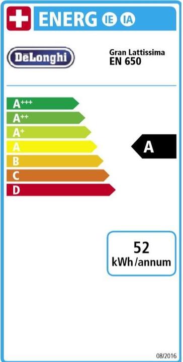 Energie-Label De'Longhi Nespresso Gran Lattissima (NESPRESSO Original)