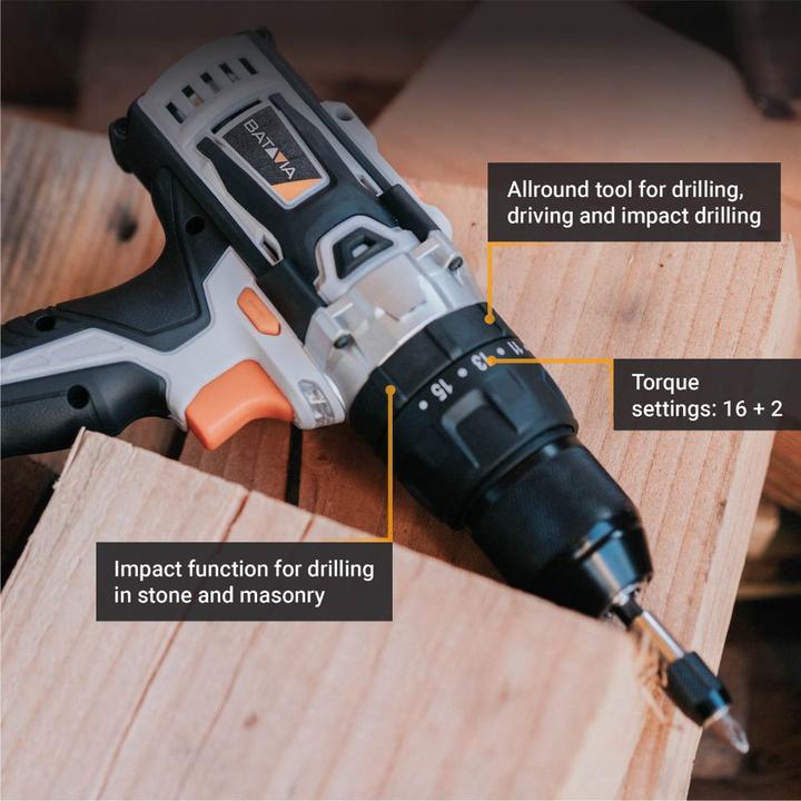 Actual product image Batavia 18V Battery Impact Drill (Rechargeable battery operated)