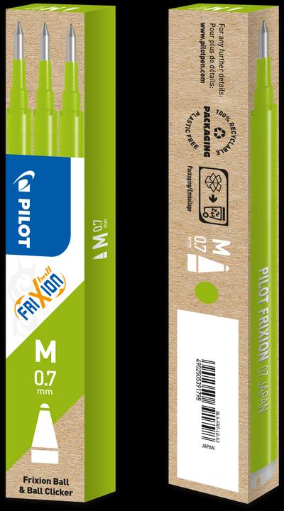 Produktbild Pilot FriXion Refill Set à 3 (Ersatzmine, Hellgrün, 0.35 mm)