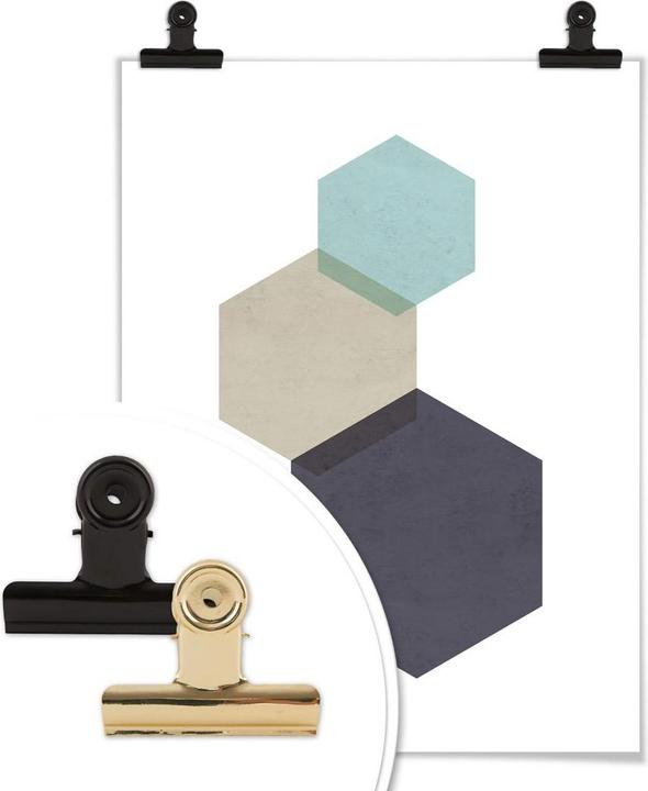 Image du produit Trenddeko Hexagones aqua (100 x 120 cm)