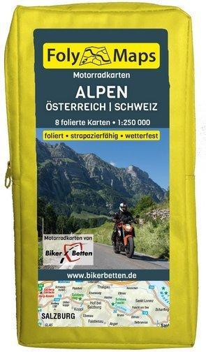 Actual product image FolyMaps Motorcycle Maps Alps Austria Switzerland 1 : 250 000