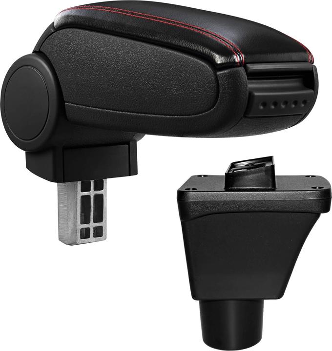 Immagine prodotto Pro-Tec Bracciolo centrale Ford Fiesta 8 MK8 con vano portaoggetti in similpelle nera con cuciture rosse
