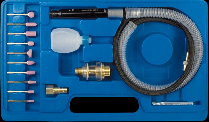 Actual product image SW-Stahl S3263 Compressed air rod grinder I 1/4 inch compressed air connection I 17-piece I including 10
