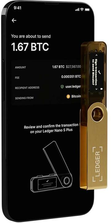 Produktbild Ledger Nano S Plus - Gold (Ethereum Classic, Bitcoin, Dash, Dogecoin, Litecoin, Weitere)