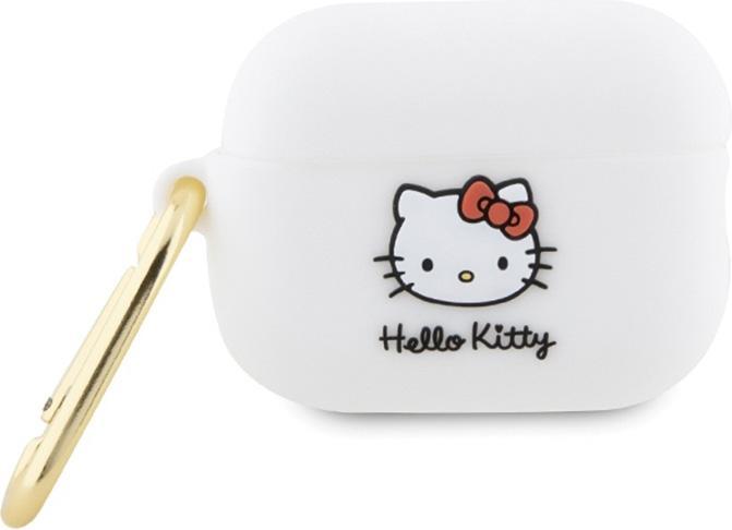 Produktbild Hello Kitty HKAP23DKHSH Airpods Pro 2 cover biały/white Silicone 3D Kitty Head (Kopfhörer Hülle)