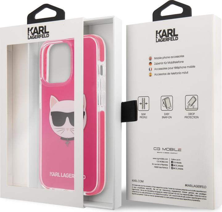 Produktbild Karl Lagerfeld Hard Cover TPE Choupette Head Case Fuchsia, for iPhone 13 Pro Max, KLHCP13XTPECPI (Apple iPhone 13 Pro Max)