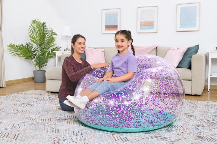 Actual product image Bestway Glitter Dream Inflate-A-Chair Kids Air Chair