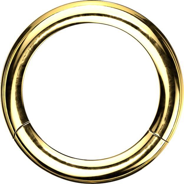 Star Piercing Segmentring klappbar vergoldet (ohne Messing, Chirurgenstahl 316L)