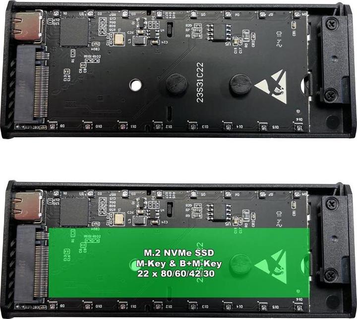 Actual product image LC-Power USB3.2 LC-M2-C-NVME-4 f. M.2 SSD drive housing (M.2)