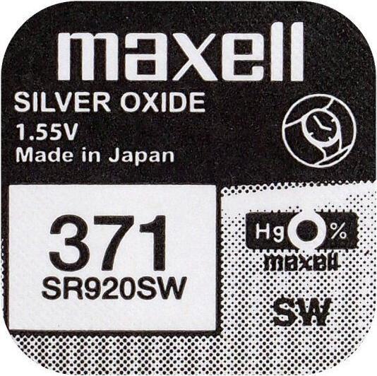 Immagine prodotto Maxell 371 / SR920SW - Batteria per orologio (1 pz., SR920, SR69, 45 mAh)