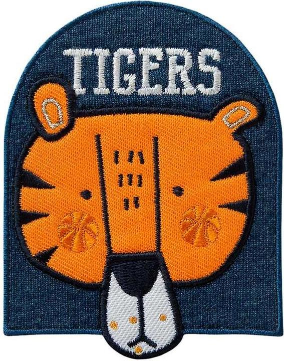 Actual product image Mono Quick Applikationen - Kids and Hits - aufbügelbar Jeansflick Tiger blau/orange