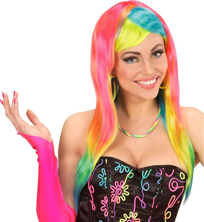 Produktbild Magni Widmann 04407 - Perücke Neon-Fashion, bunt, Karneval, Mottoparty