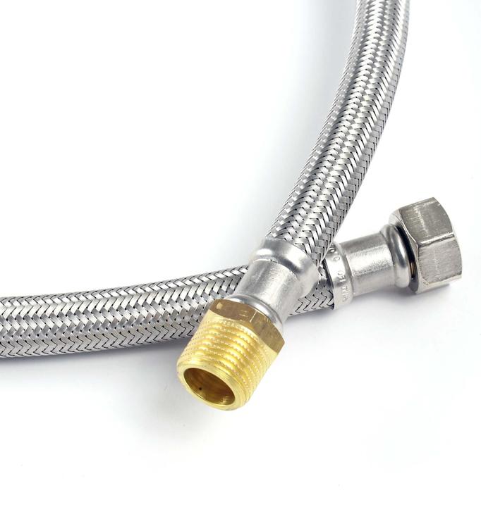 Produktbild XPOtool Flexschlauch 800mm DN8 Panzerschlauch 3/4" AG 26,44mm 3/8" ÜM 14,95mm