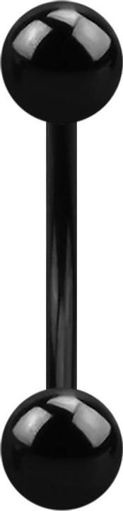 Star Piercing Micro Banane schwarz Innengewinde mit zwei Kugeln schwarz (Titan G23)