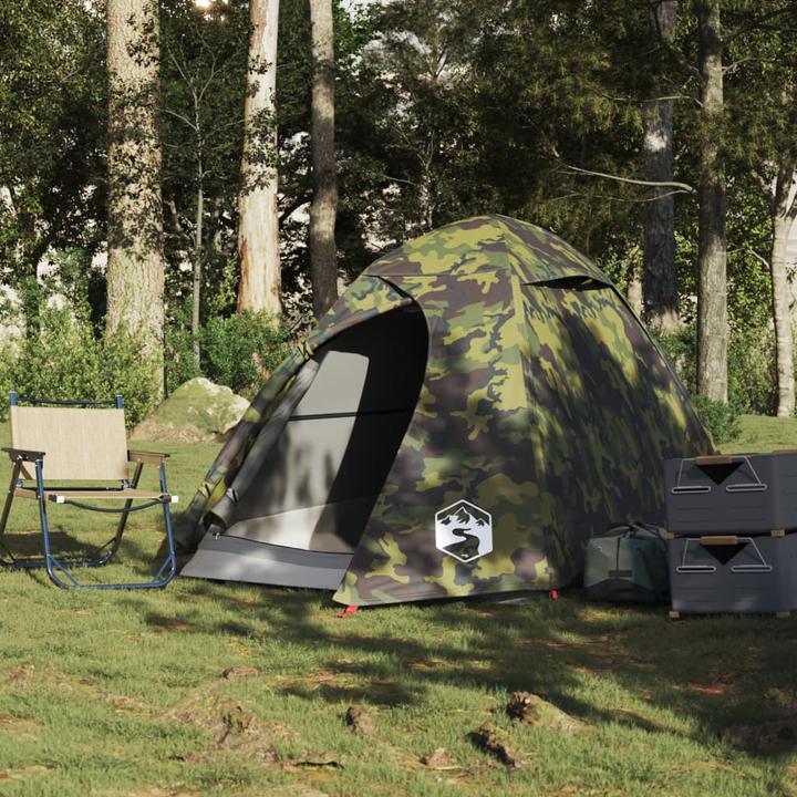 Actual product image VidaXL Dome camping tent 2 person camouflage pattern waterproof (Dome tent, 2.10 kg, 2 persons)