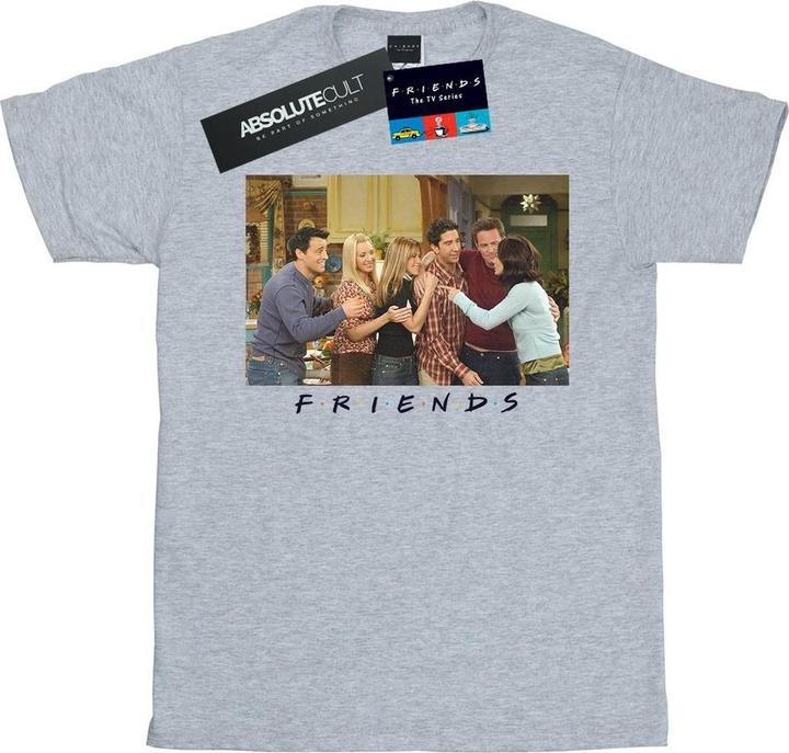 Actual product image Friends Girls Group Photo Apartment Cotton T-Shirt (128)