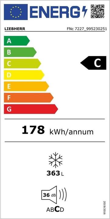 Energie-Label Liebherr FNc7227-22 (Freistehend, 363 l)