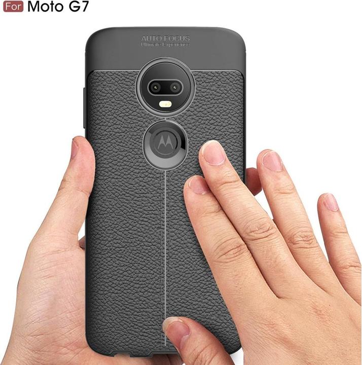 Actual product image Screenguard Motorola Moto G7 Plus Sleeve Leather Design TPU Cover (Motorola Moto G7 Plus)