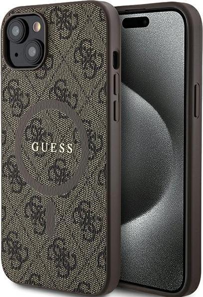 Produktbild Guess GUHMP14SG4GFRW iPhone 14 / 15 / 13 6.1" brązowy/brown hardcase 4G Collection Leather Metal Log (Apple iPhone 14)