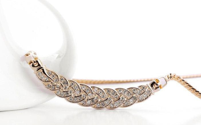 Immagine prodotto Hermex Collana LUXURY placcata in platino con zirconi - oro (Lega di rame, 42 cm)