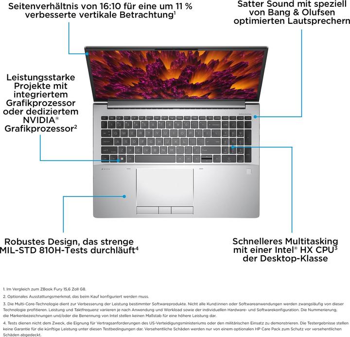 Produktbild HP ZBook Fury 16 G10 (16", Intel Core i9-13950HX, 32 GB, 1000 GB, DE)