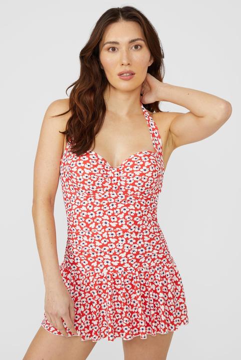Debenhams Costume da Bagno Intero Stampa alla Moda Costeggiata Donna (38 D)