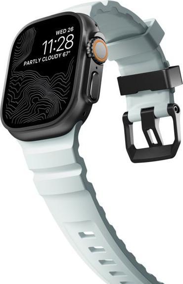 Immagine prodotto Nomad Rocky Point Band 46/49mm Icy Blue Glow Connector Black (Gomma fluorurata (FKM), Apple Watch Ultra 2, Apple Watch Ultra)