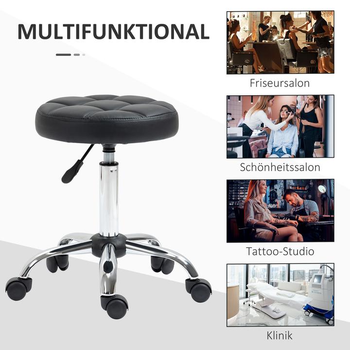 Image du produit Homcom Tabouret à roulettes, lot de 2