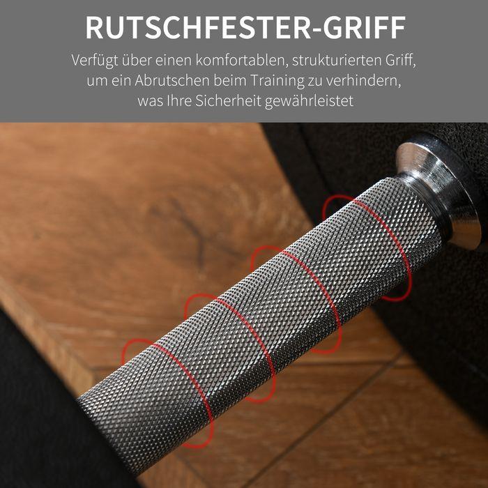 Actual product image Swisshandel24 Dumbbell set 30KG Dumbbell set with weight plates for home office gym steel PU black Kra