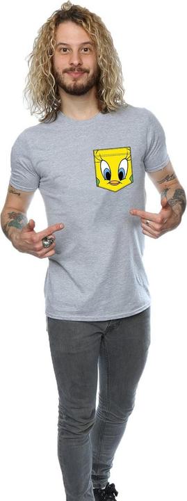 Image du produit Looney Tunes - T-shirt TWEETY PIE FACE FAUX POCKET - Homme (S)