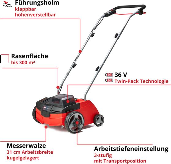 Actual product image Einhell GC-SC 36/31 Li-Solo